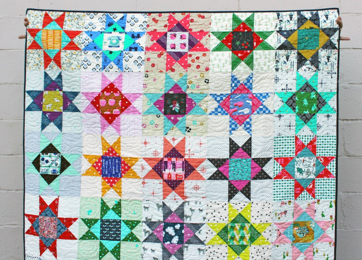 Modern scrap quilt