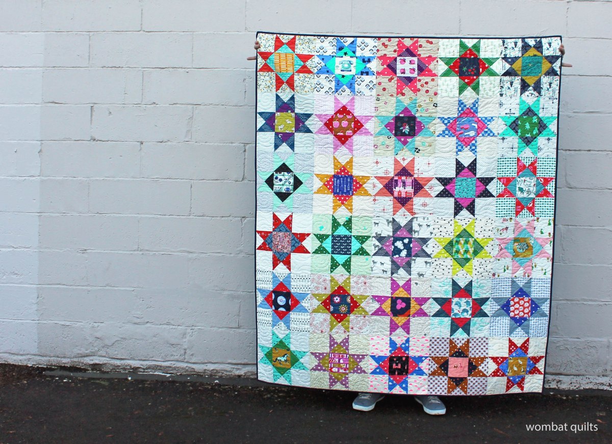 Modern scrap quilt