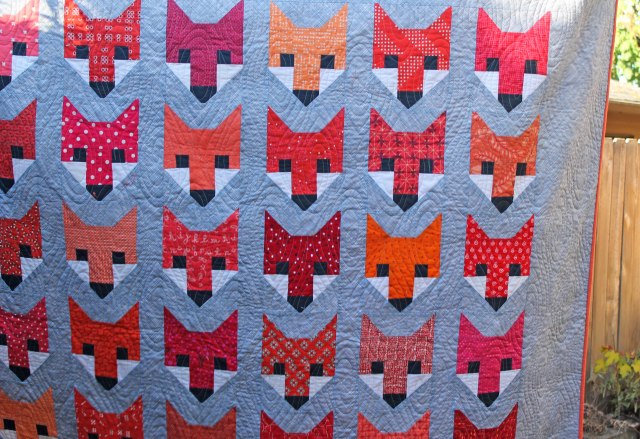fox quilt detail