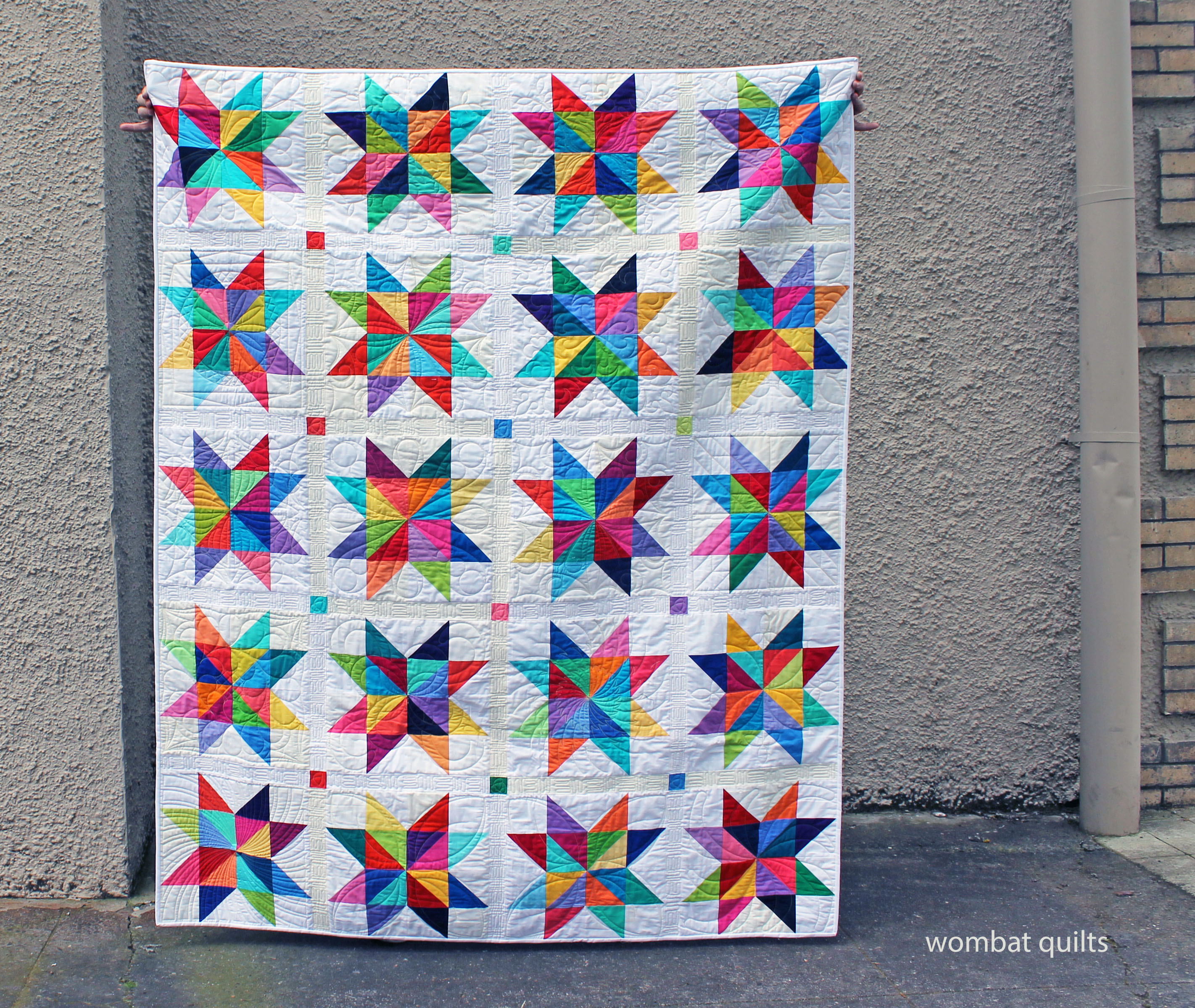 finished solid star quilt