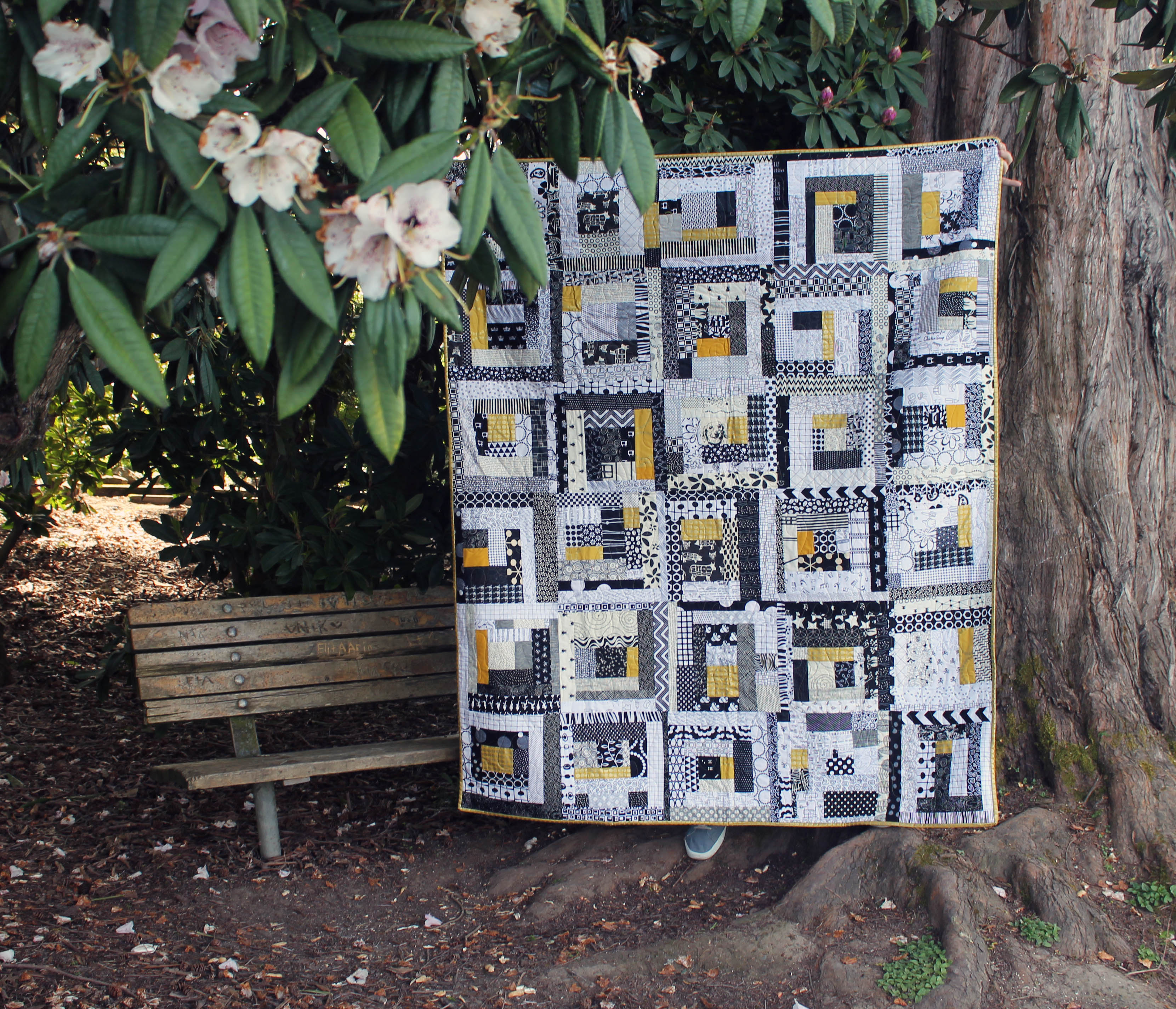 golden improv quilt 2