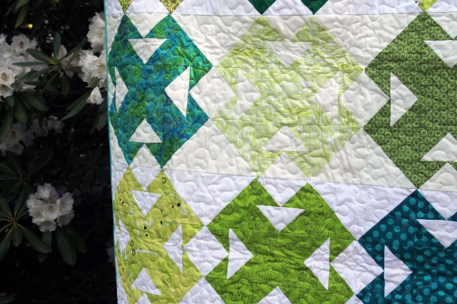 green quilt detail