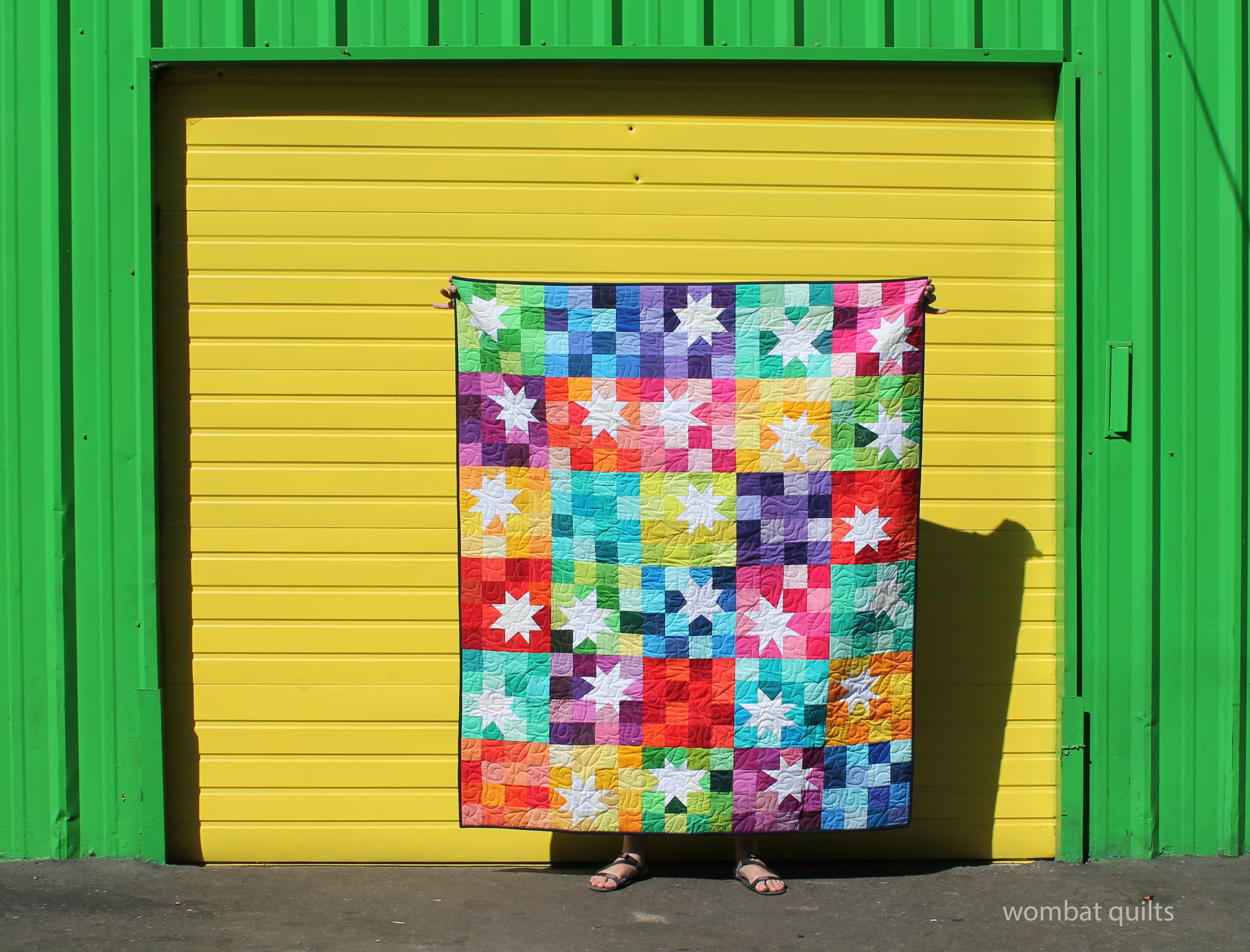 solid wonky star. Modern quilt.  Quilt bee block. Scrap quilt.  