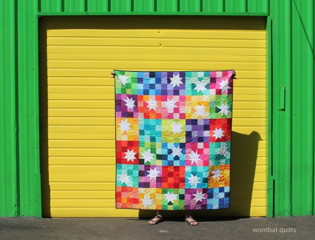solid wonky star. Modern quilt. Quilt bee block. Scrap quilt.
