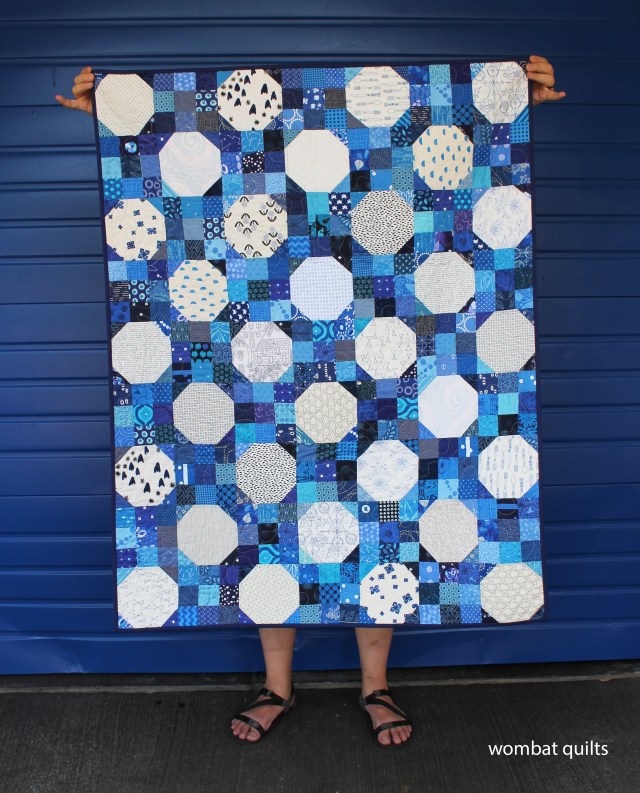 Irish chain quilt. Scrap quilt. Modern quilt.