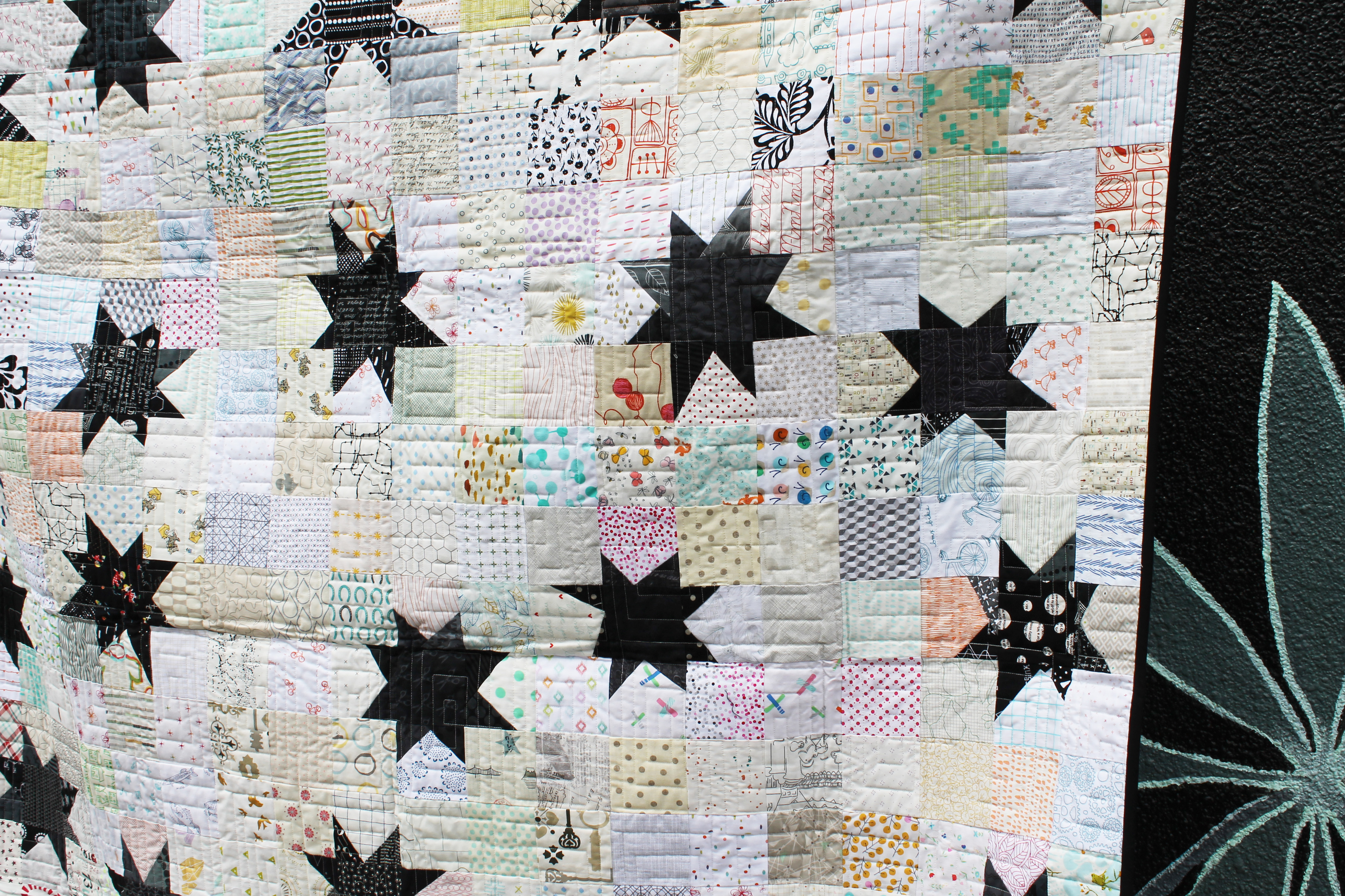 modern scrap quilt